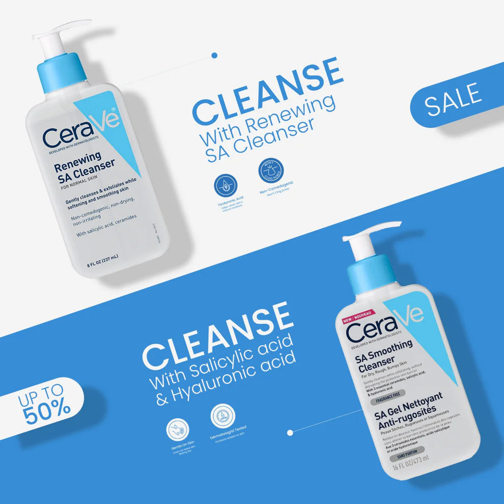 Grab! CeraVe Renewing SA Cleanser & SA Smoothing Cleanser - Makeup Forever