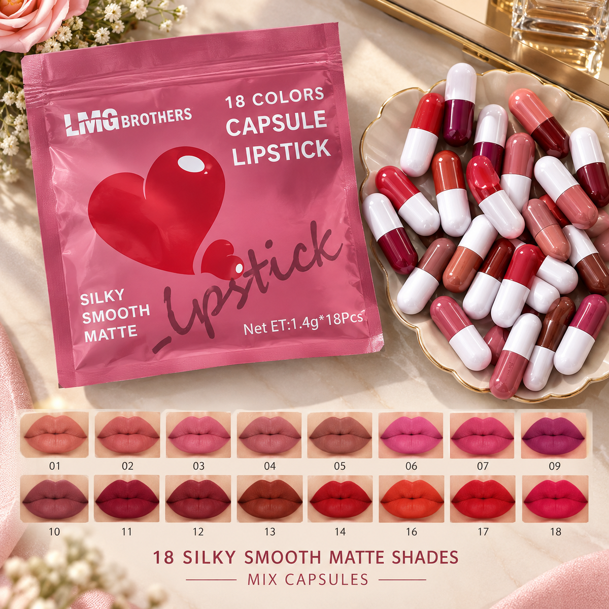 Capsule 18 Pcs Lipstick Set β Long-Lasting Matte Lipstick Collection