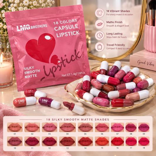Capsule 18 Pcs Lipstick Set β Long-Lasting Matte Lipstick Collection