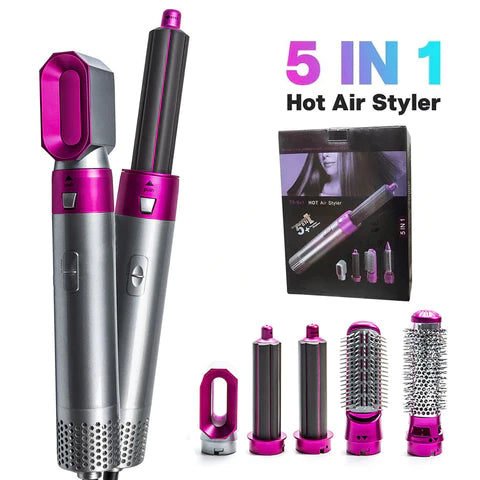 5 in 1 Hair Styler Multi-Function Professional Styling Tool Hair Dryer, Hair Curler, Hot Air Comb, Hair Straightener