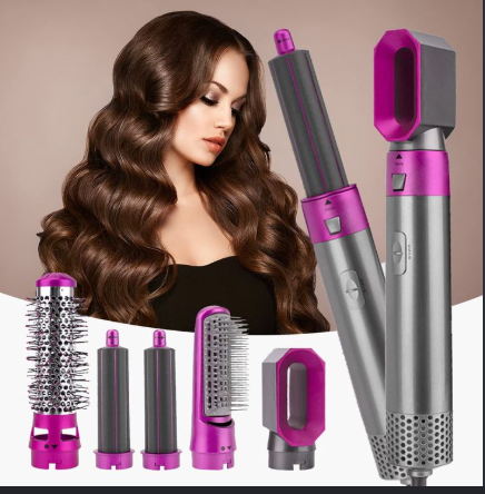 5-in-1 Air Hair Styler with curling, smoothing and drying attachments
