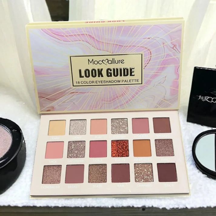 Mocallure Look Guide 18 Color Eyeshadow Palette