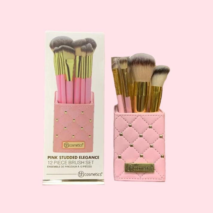 BH Cosmetics Pink Studded Elegance 12 Piece Brush Set