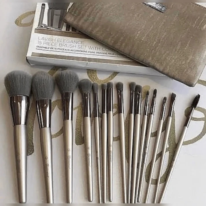 BH Cosmetics Lavish 15 Piece Brush Set with Brush Bag