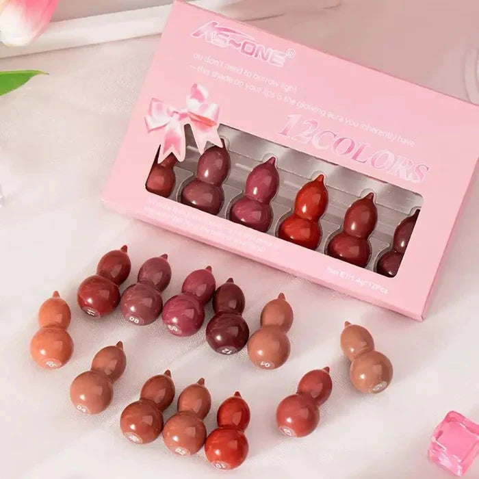 KS-One Peanut Lipstick Set – 12 Pcs | Long Lasting Matte Lip Color