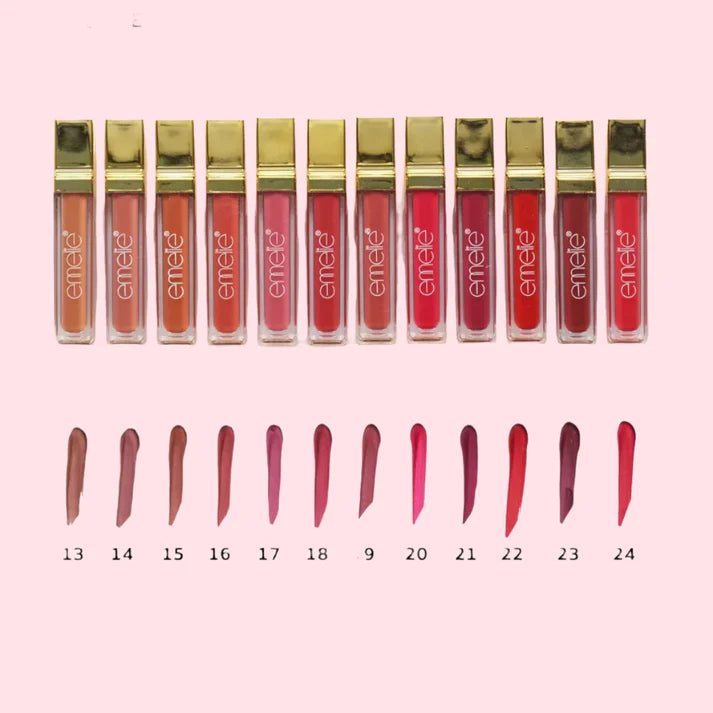 Emelie Waterproof Matte Lip Gloss Color Stay Golden Tray