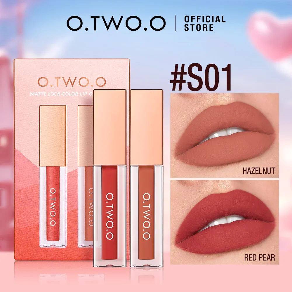 O Two O matte lock color lip glaze set
