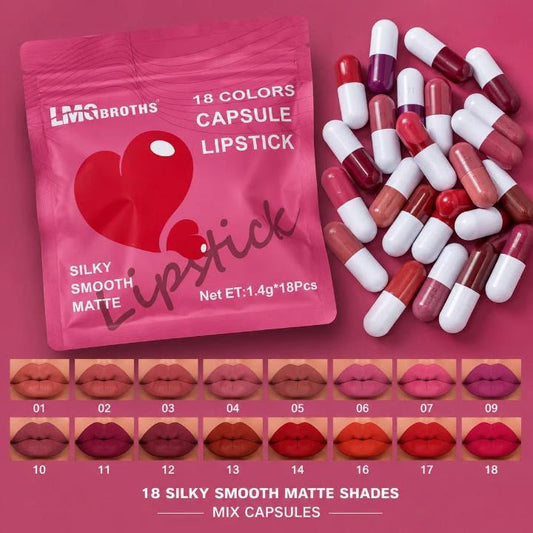 Capsule 18 Pcs Lipstick Set – Long-Lasting Matte Lipstick Collection