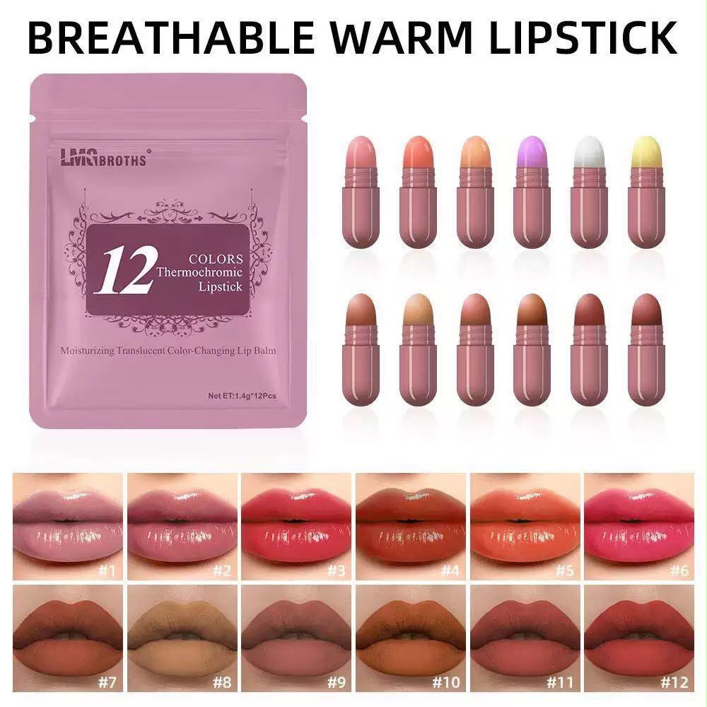 Capsule Lipstick - Pack of 12 - Long-Lasting Velvet Matte & Highly Pigmented