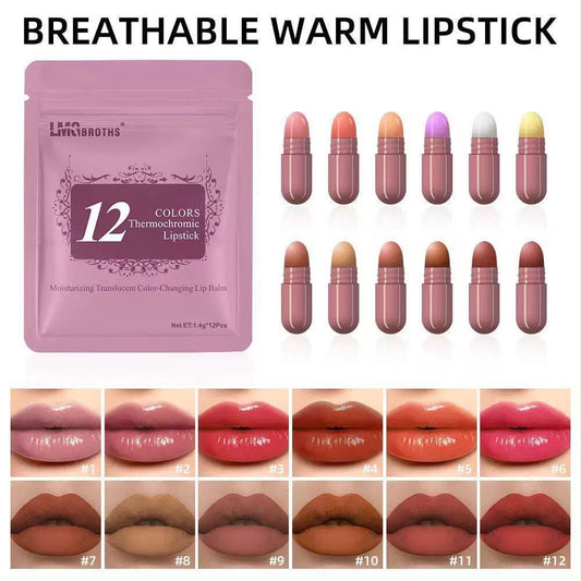 Capsule Lipstick - Pack of 12 - Long-Lasting Velvet Matte & Highly Pigmented