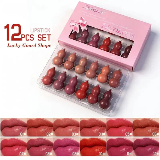 KS-One Peanut Lipstick Set – 12 Pcs | Long Lasting Matte Lip Color