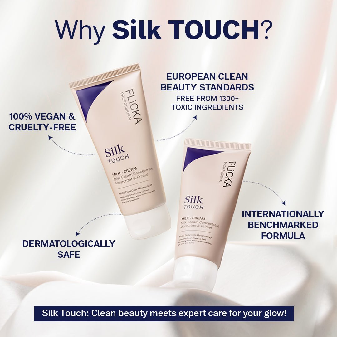Flicka Silk Touch 3-in-1 Primer Moisturizer with SPF | Pore Blurring | Flicka