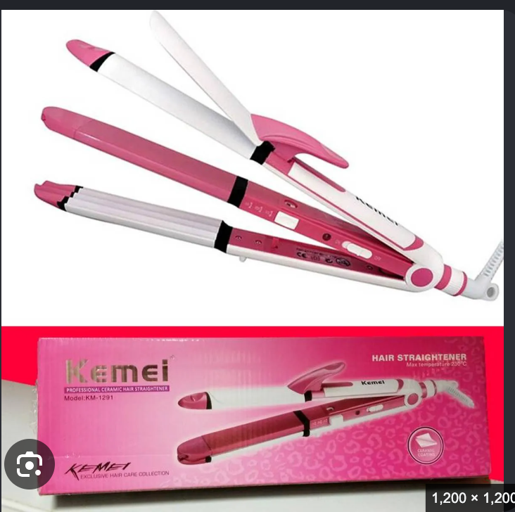 Kemei KM-1291 3-in-1 Professional Ceramic Hair Straightener