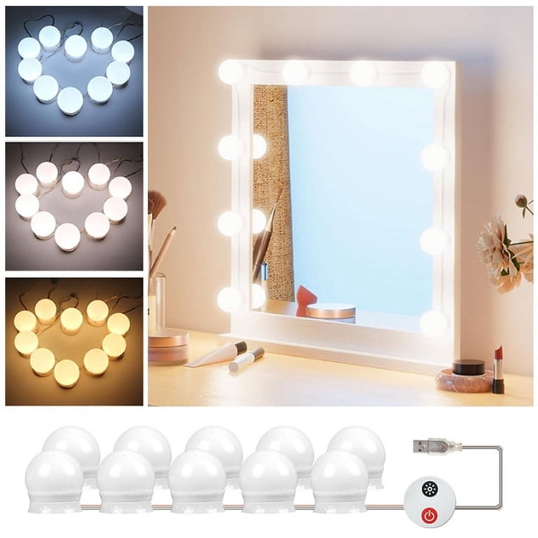 10 dimmable LED vanity bulbs with three color modes